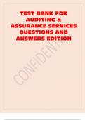 2024 Test Bank For Auditing TEST BANK FOR AUDITING & ASSURANCE SERVICES QUESTIONS AND ANSWERS EDITION.