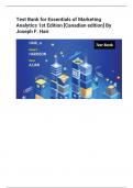 Test Bank for Essentials of Marketing  Analytics 1st Edition &lbrack;Canadian edition&rsqb; By  Joseph F&period; Hai