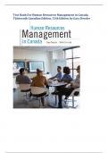 Test Bank For Human Resources Management in Canada,  Thirteenth Canadian Edition, 13th Edition by Gary Dessle