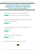 CHAPTER MICHIGAN LAWS EXAM &vert;  QUESTIONS & ANSWERS &lpar;VERIFIED&rpar; &vert;  LATEST UPDATE &vert; GRADED A&plus;