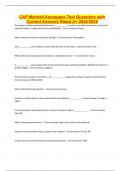 CAP Mitchell Aerospace Test Questions with Correct Answers Rated A+ 2024/2025
