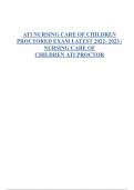 ATI NURSING CARE OF CHILDREN PROCTORED EXAM LATEST 2022- 2023 / NURSING CARE OF CHILDREN ATI PROCTOR