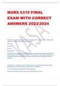 NURS 5315 FINAL  EXAM WITH CORRECT  ANSWERS 20232024