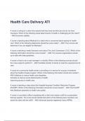 Health Care Delivery ATI Guaranteed A (100% verified Latest Update )
