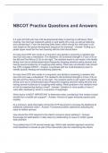 NBCOT Practice Questions and Answers- Graded A