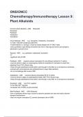  ONS&sol;ONCC Chemotherapy&sol;Immunotherapy Lesson 9&colon; Plant Alkaloids  Questions And Answers