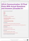 UCLA COMMUNICATION 10 FINAL EXAMS WITH ACTUAL  QUESTIONS AND ANSWERS | 2024 GRADED A+