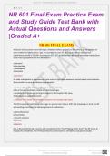 NR 601 FINAL EXAMS, PRACTICE EXAMS AND STUDY GUIDE TEST BANKS WITH ACTUAL QUESTIONS AND ANSWERS |2024 GRADED A+
