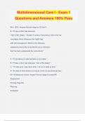 Multidimensional Care I - Exam 1 Questions and Answers 100&percnt; Pass