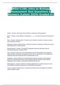 WGU-C190 Intro to Biology Assessment Test Questions & Answers &lpar;Latest 2024&rpar; Graded A&plus;