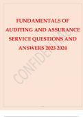 Fundamentals of Auditing and Assurance Services questions and answers 2024.