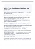 CMN 176V Final Exam Questions and Answers- Graded A