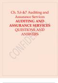 AUDITING AND ASSURANCE SERVICES Chapters 5,6 and 7  Exam QUESTIONS AND ANSWERS 2024. A+ ULTIMATE GUIDE 