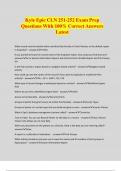 Kyle Epic CLN 251-252 Exam Prep Questions With 100&percnt; Correct Answers Latest