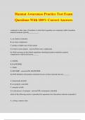 Hazmat Awareness Practice Test Exam Questions With 100% Correct Answers