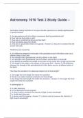 Astronomy 1010 Test 2 Study Guide with 100% correct Answers