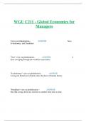 WGU C211 - Global Economics for Managers 2024
