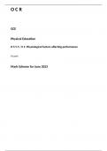 OCR A Level Physical Education paper 1 Mark scheme for June 2023