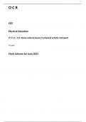 OCR A Level Physical Education paper 3 Mark scheme for June 2023