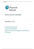 A-Level Edexcel 2023 Chemistry Paper 2 Mark Scheme