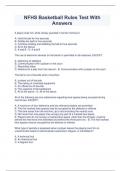 NFHS BASKETBALL RULES TEST 2024/ACTUAL QUESTIONS WITH CORRECT DETAILED ANSWERS/100% CORRECT WITH ANSWERS