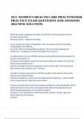 NCC WOMEN'S HEALTH CARE PRACTITIONER PRACTICE EXAM QUESTIONS AND ANSWERS 2024 NEW SOLUTION&period;