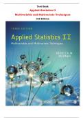 Test Bank For Applied Statistics II  Multivariable and Multivariate Techniques 3rd Edition By Rebecca M. Warner |All Chapters,  Year-2024|