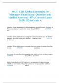 WGU C211 Global Economics for Managers Final Exam | Questions and Verified Answers| 100% Correct (Latest 2023/ 2024) Grade A