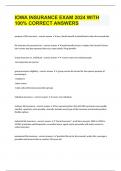 IOWA INSURANCE EXAM 2024 WITH 100&percnt; CORRECT ANSWERS