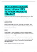 NR 342&colon; Fundamentals Mastery Exam 100&percnt;  VERIFIED ANSWERS  2024&sol;2025