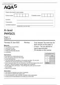 AQA A-LEVEL PHYSICS PAPER 3, Section A. 2023 - QUESTION PAPER