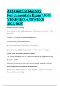 ATI Content Mastery Fundamentals Exam 100&percnt;  VERIFIED ANSWERS  2024&sol;2025