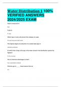 Water Distribution 1 100&percnt;  VERIFIED ANSWERS  2024&sol;2025 EXAM