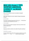 BIOC 385: Exam 2 100%  VERIFIED ANSWERS  CORRECT ALREADY  PASSED