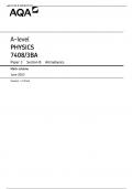 AQA A-LEVEL PHYSICS PAPER 3, Section B - Astrophysics. 2023 - MS(3BA)