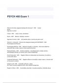 PSYCH 460 Exam 1  Questions And Answers Graded A+!!!!