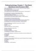 Pathophysiology Chapter 1- Test Bank Questions and Answers 2024