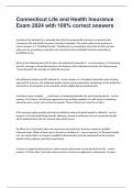 Connecticut Life and Health Insurance Exam 2024 with 100&percnt; correct answers