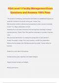 PGA Level 1 Facility Management Exam Questions and Answers 100&percnt; Pass