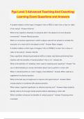 Pga Level 3 Advanced Teaching And Coaching&colon; Learning Exam Questions and Answers