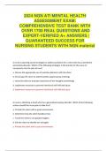 2024 NGN ATI MENTAL HEALTH  ASSESSMENT EXAM: COMPREHENSIVE TEST BANK WITH OVER 1700 REAL QUESTIONS AND EXPERT-VERIFIED A+ ANSWERS | GUARANTEED SUCCESS FOR NURSING STUDENTS WITH NGN material