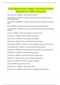 Fluid Mechanics Exam Technical Terms Definitions &lpar;100&percnt; Correct&rpar;