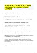GENERAL B CONTRACTOR LICENSE EXAM 2024 WITH 100&percnt; CORRECT ANSWERS