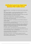 2-20 Florida General Lines Study Exam Questions With Verified Answers