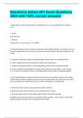 Salesforce Admin-201 Exam Questions 2024 with 100&percnt; correct answers