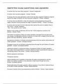 OBSTETRIC EXAM QUESTIONS AND ANSWERS