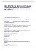 LEO CERT EXAM &lpar;2024&rpar; QUESTIONS & ANSWERS VERIFIED 100&percnt; CORRECT &lpar;SCORE A&plus;&rpar;