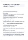 CHAMBERLAIN HESI A2: A&P QUIZZES & ANS 2024