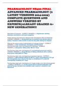 PHARMACOLOGY NR566 FINAL ADVANCED PHARMACOLOGY &lpar;2 LATEST VERSIONS 2024-2025&rpar; COMPLETE QUESTIONS AND ANSWERS VERIFIED BY EXPERTS&vert;ALREADY GRADED A&plus; NEW GENERATION&excl;&excl;&excl;