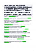 2024 NRS 566 ADVANCED PHARMACOLOGY MID-TERM 100&percnt; COMPLETE QUESTIONS AND VERIFIED ANSWERS&vert;ALREADY GRADED A&plus;  BY EXPERTS NEW GENERATION EXAM PASS&excl;&excl;&excl;NEW&excl;